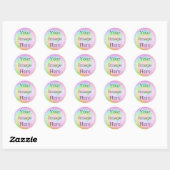 Creëer Uw Eigen Tie Dye Rainbow Glitter Ronde Sticker (Vel)