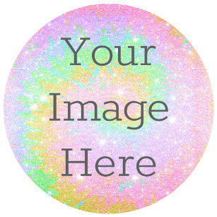 Creëer Uw Eigen Tie Dye Rainbow Glitter Ronde Sticker
