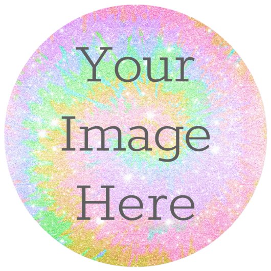 Creëer Uw Eigen Tie Dye Rainbow Glitter Ronde Sticker