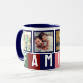 Creëer Uw eigen Trendy Modern Familie Foto Collage Mok (Voorkant links)
