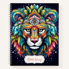 Creëer Uw eigen Tribal Boho Lion Totem Dier Notitieboek
