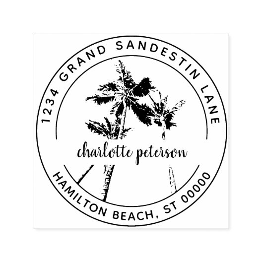 Creëer Uw eigen Tropical Palms Retouradres Zelfinktende Stempel (Design)