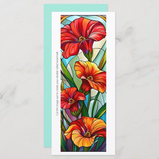 Creëer Uw eigen Tropische Hibiscus Bladwijzer Kaar (Voorkant / Achterkant)