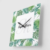 Creëer Uw eigen Tropische Palm Naam van het strand Vierkante Klok (Hoek)
