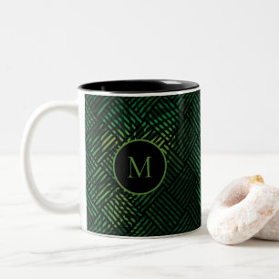 Creëer Uw eigen Tropische Patroonmonogram Tweekleurige Koffiemok