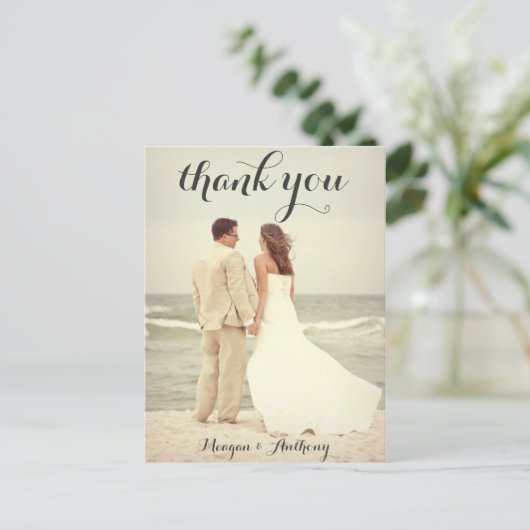 Creëer uw eigen trouwfoto Dank u Briefkaart (Staand voorkant)
