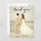 Creëer uw eigen trouwfoto Dank u Briefkaart (Voorkant / Achterkant)