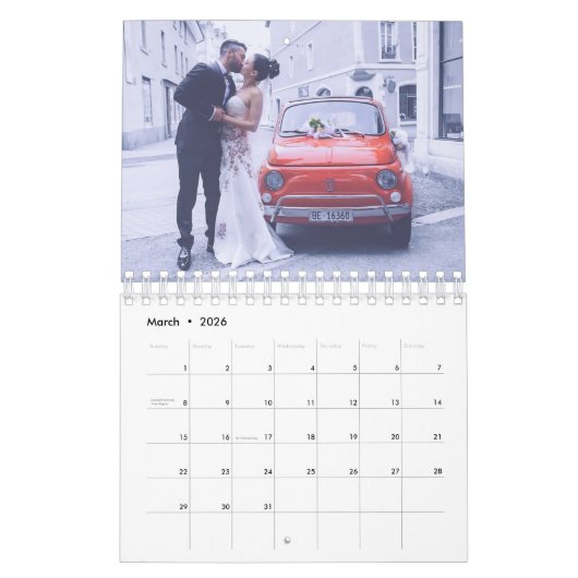 Creëer Uw eigen trouwfoto's 2025 Kalender (Mar 2026)