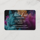 Creëer uw eigen turquoise kleurwolken visitekaartje (Achterkant)