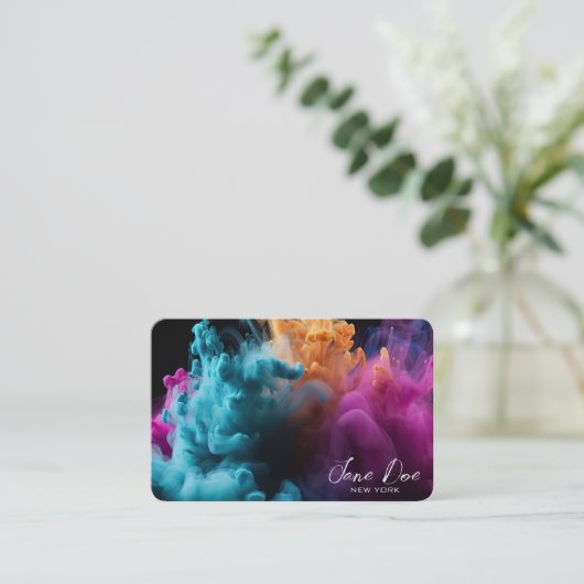 Creëer uw eigen turquoise kleurwolken visitekaartje (Staand voorkant)