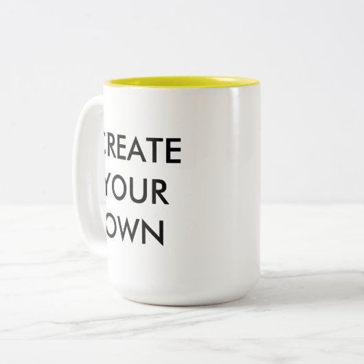 Creëer Uw eigen  tweetonige Mok GEEL (Voorkant links)