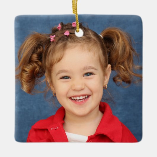 Creëer Uw eigen tweezijdige familiefoto Keramisch Ornament (Voorkant)