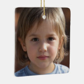 Creëer Uw eigen tweezijdige familiefoto Keramisch Ornament (Rechts)