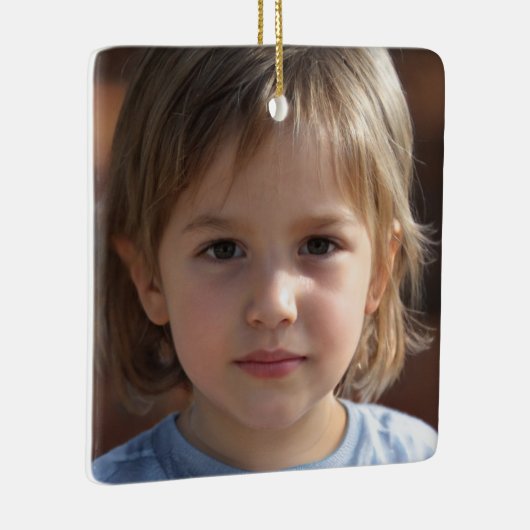 Creëer Uw eigen tweezijdige familiefoto Keramisch Ornament (Rechts)