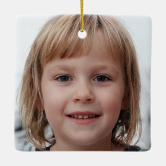 Creëer Uw eigen tweezijdige familiefoto Keramisch Ornament