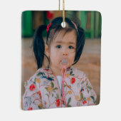 Creëer Uw eigen tweezijdige familiefoto Keramisch Ornament (Rechts)
