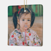 Creëer Uw eigen tweezijdige familiefoto Keramisch Ornament (Links)