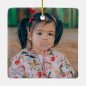 Creëer Uw eigen tweezijdige familiefoto Keramisch Ornament (Achterkant)