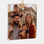 Creëer Uw eigen tweezijdige familiefoto Keramisch Ornament (Rechts)