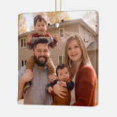 Creëer Uw eigen tweezijdige familiefoto Keramisch Ornament (Links)