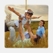 Creëer Uw eigen tweezijdige familiefoto Keramisch Ornament (Achterkant)