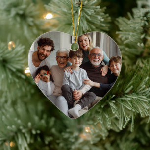 Creëer Uw eigen tweezijdige foto's Keramisch Ornament