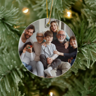 Creëer Uw eigen tweezijdige foto's Keramisch Ornament