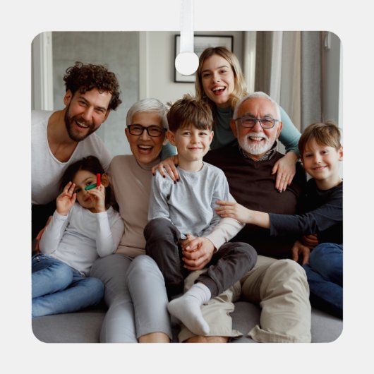 Creëer Uw eigen tweezijdige foto's Metalen Ornament (Voorkant)