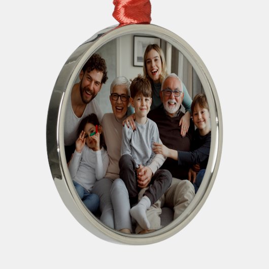 Creëer Uw eigen tweezijdige foto's Metalen Ornament (Rechts)