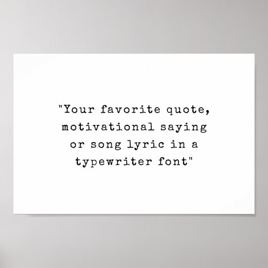 Creëer Uw eigen Typewriter Quote Poster (Voorkant)
