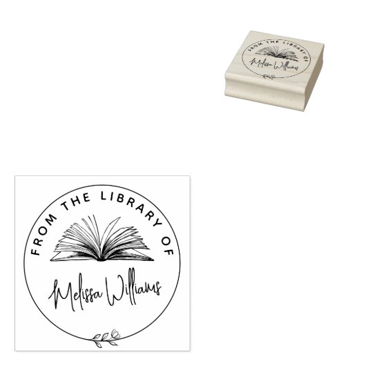 Creëer uw eigen 'Uit de Bibliotheek van' Bookplate Rubberstempel (Gestempeld)