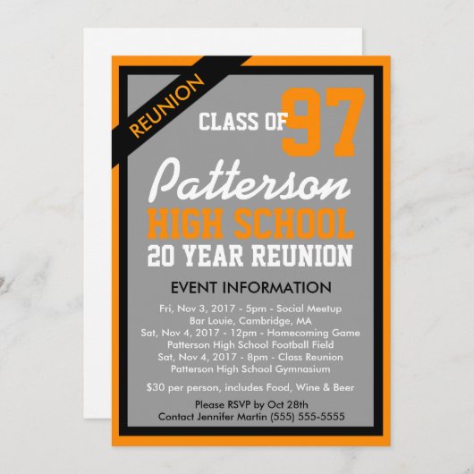 Creëer Uw Eigen Uitnodiging van de Klasse van de R (Voorkant / Achterkant)