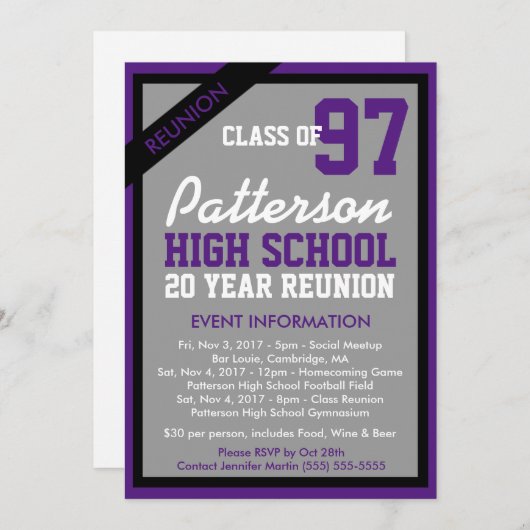 Creëer Uw Eigen Uitnodiging van de Klasse van de R (Voorkant / Achterkant)