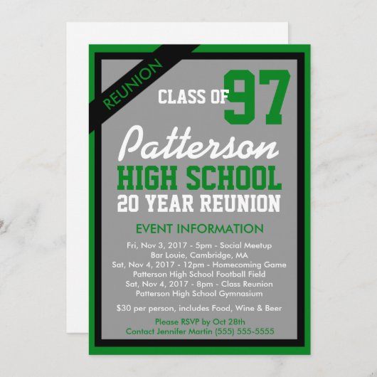 Creëer Uw Eigen Uitnodiging van de Klasse van de R (Voorkant / Achterkant)