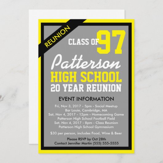 Creëer Uw Eigen Uitnodiging van de Klasse van de R (Voorkant / Achterkant)