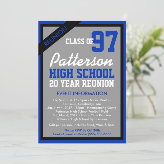 Creëer Uw Eigen Uitnodiging van de Klasse van de R (Staand voorkant)