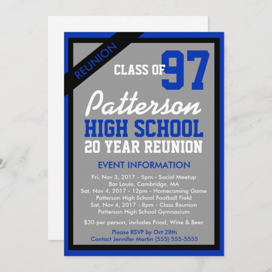 Creëer Uw Eigen Uitnodiging van de Klasse van de R (Voorkant / Achterkant)