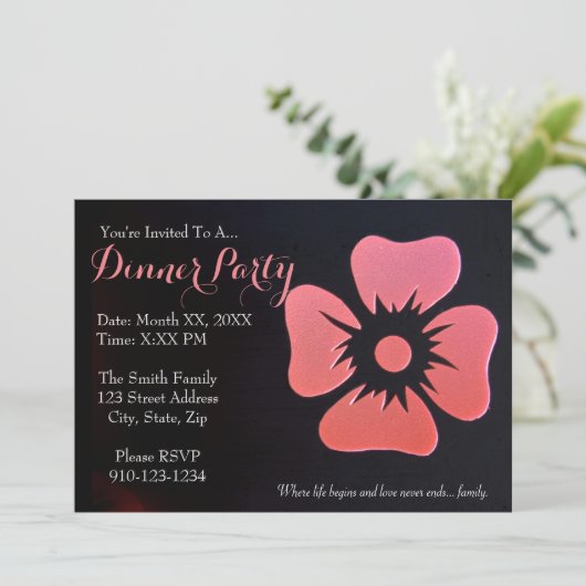 Creëer Uw eigen uitnodiging voor een avondeten (Staand voorkant)