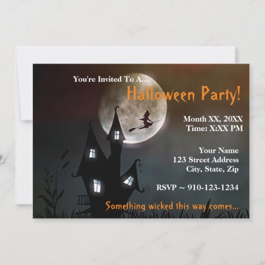 Creëer Uw eigen uitnodiging voor een Halloween-par (Voorkant)