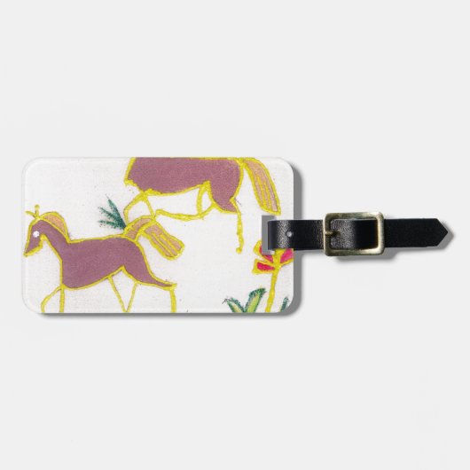 Creëer Uw eigen Unicorn Flora Power Cute Aesthetic Bagagelabel (Voorkant horizontaal)