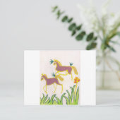 Creëer Uw eigen Unicorn Flora Power Cute Aesthetic Briefkaart (Staand voorkant)