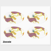 Creëer Uw eigen Unicorn Flora Power Cute Aesthetic Ovale Sticker (Vel)