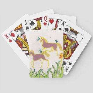 Creëer Uw eigen Unicorn Flora Power Cute Aesthetic Pokerkaarten