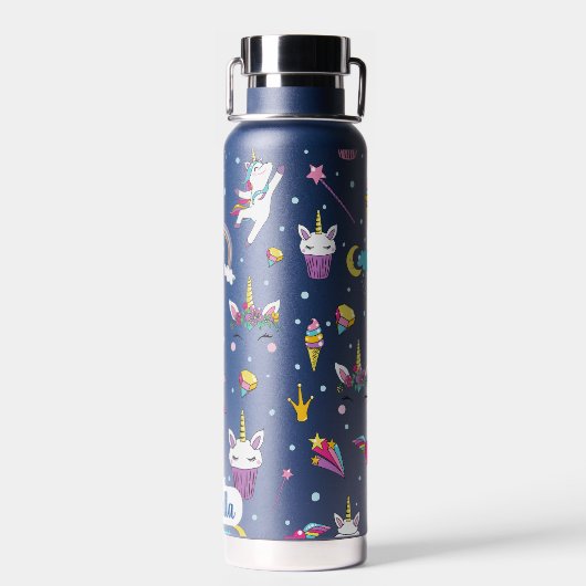 Creëer Uw eigen Unicorn Rainbow-patroon Waterfles (Achterkant)