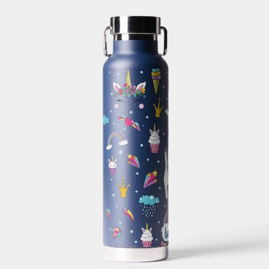 Creëer Uw eigen Unicorn Rainbow-patroon Waterfles (Voorkant)