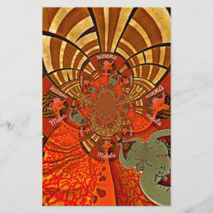 Creëer Uw eigen unieke Afrikaanse Giraffe Art Desi Briefpapier