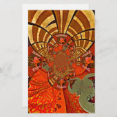 Creëer Uw eigen unieke Afrikaanse Giraffe Art Desi Briefpapier (Voorkant / Achterkant)