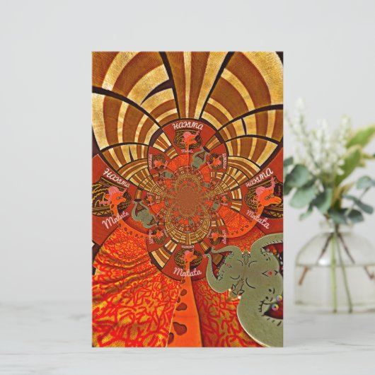 Creëer Uw eigen unieke Afrikaanse Giraffe Art Desi Briefpapier (Staand voorkant)