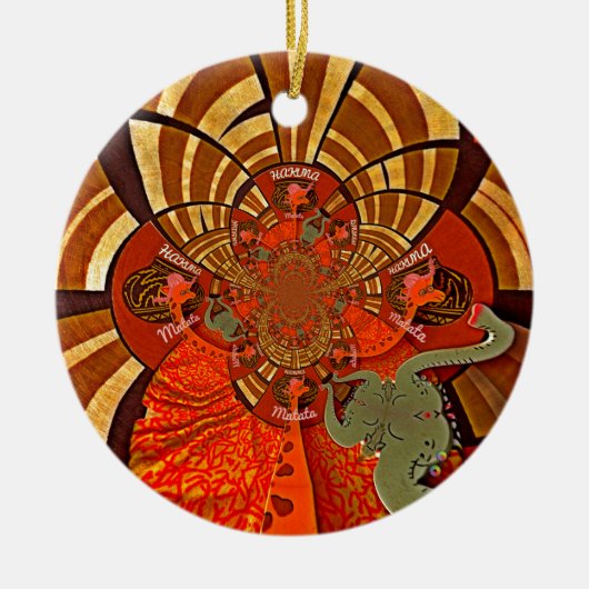Creëer Uw eigen unieke Afrikaanse Giraffe Art Desi Keramisch Ornament (Voorkant)