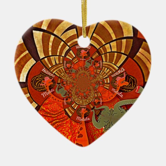 Creëer Uw eigen unieke Afrikaanse Giraffe Art Desi Keramisch Ornament (Voorkant)